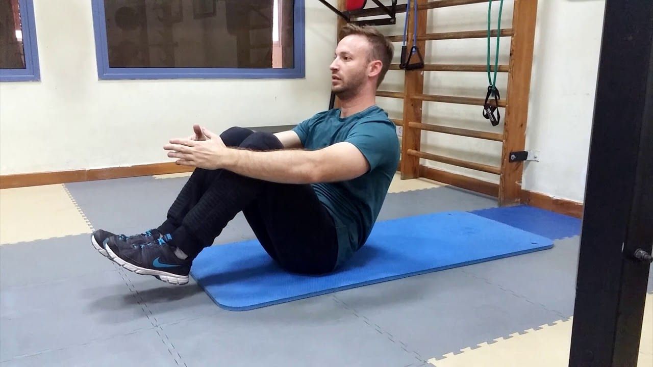 כפיפות בטן משכיבה לישיבה – Spread Leg & Arm to Sit